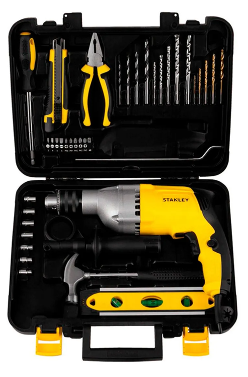 TALADRO PERCUTOR 800W + ACCESORIOS STANLEY STDH8013KA-B2C COLOR AMARILLO - 1
