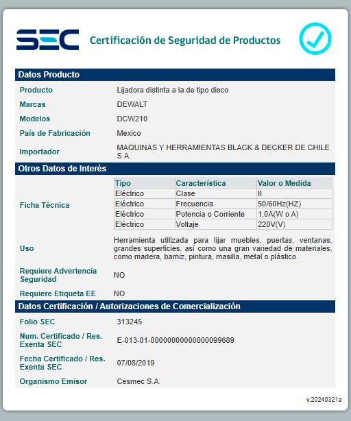 LIJADORA PROFESIONAL ROTO ORBITAL INALAMBRICA DEWALT DCW210 - 6