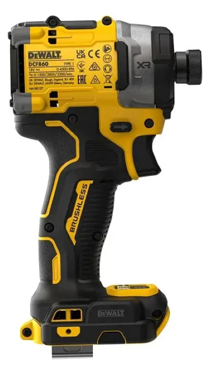 ATORNILLADOR DE IMPACTO INALAMBRICO XR DCF860B DEWALT COLOR AMARILLO FRECUENCIA 60 - 3