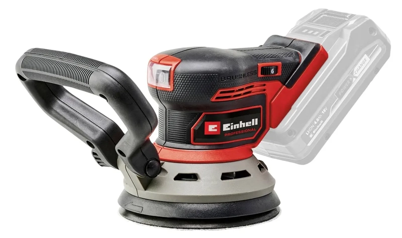 LIJADORA EXCENTRICA BELCRO 125MM + BAT 4AH + LIJAS EINHELL COLOR ROJO FRECUENCIA 50HZ - 2