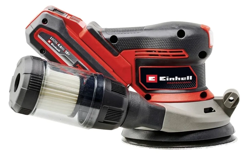 LIJADORA EXCENTRICA BELCRO 125MM + BAT 4AH + LIJAS EINHELL COLOR ROJO FRECUENCIA 50HZ - 5
