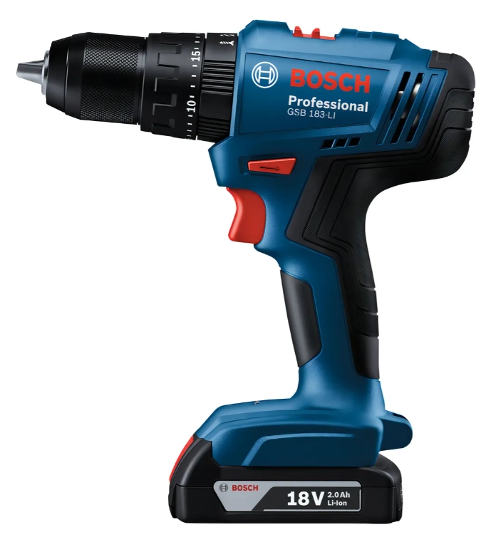 TALADRO PERCUTOR ATORNILLADOR A BATERIA BOSCH GSB 183-LI COLOR AZUL FRECUENCIA 50HZ - 3