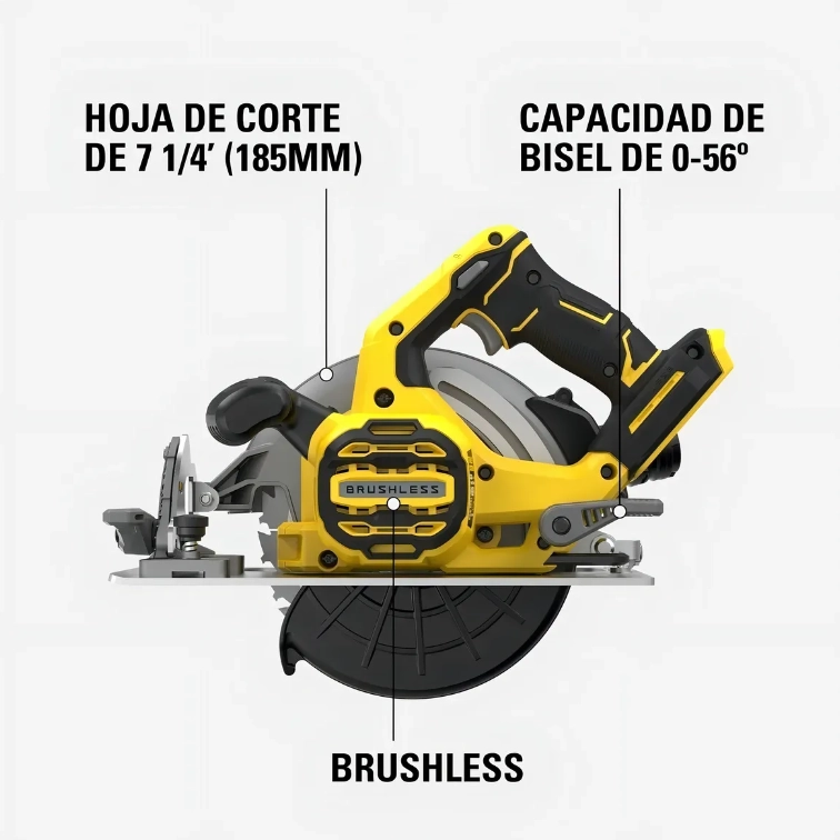 KIT SIERRA CIRCULAR 7-1/4' INALAMBRICA 20V STANLEY SBC550D2K-B2 - 5