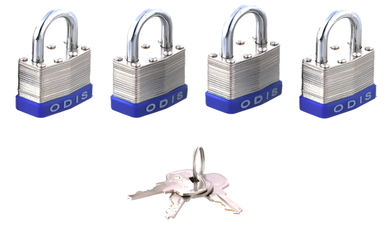 PACK 4 CANDADOS LAMINADO ODIS 40MM - LLAVES IGUALES - 2