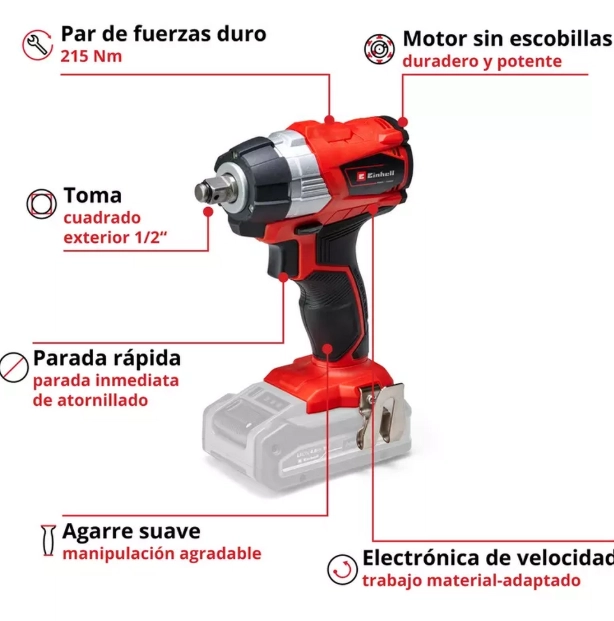 PISTOLA IMPACTO INAL 18 V BRUSHLESS - EINHELL + 1 KIT BAT2.5 - 3