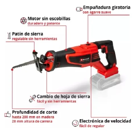 SIERRA SABLE ELE CTRICA EINHELL TE-AP 18/28 LI + 1 KIT BAT2.5 - 3