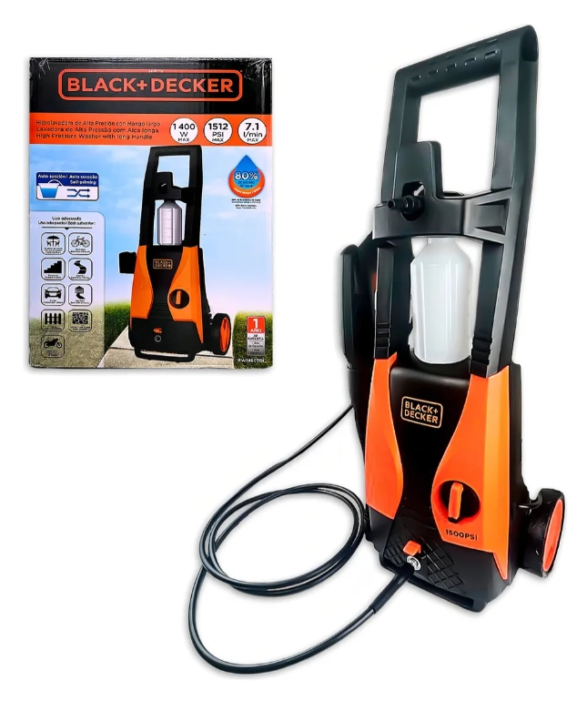 HIDROLAVADORA ALTA PRESION DE 1512 PSI 1400W MANGO LARGO NARANJA/NEGRO BLACK & DECKER PW1450TDL-B2C - 3