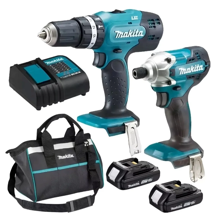 TALADRO PERCUTOR ATORNILLADOR INALAMBRICO MAKITA DLX2336SYX + ACCESORIO - 1