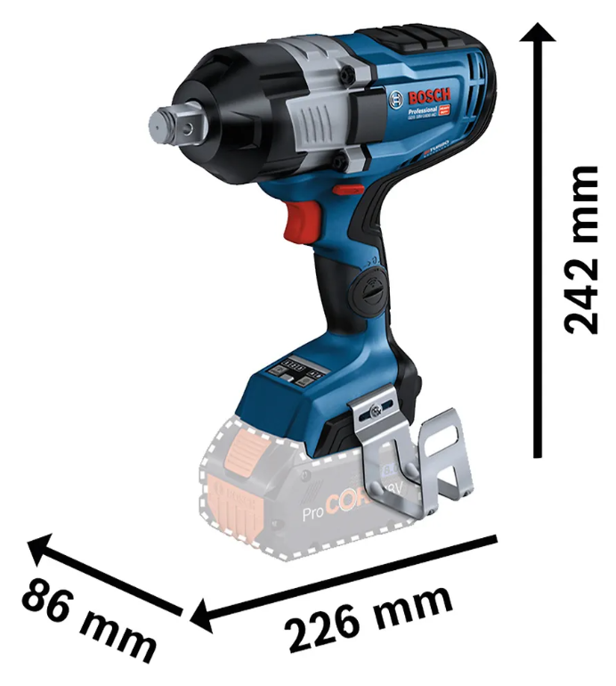 LLAVE DE IMPACTO BOSCH GDS -1600 HC SB COLOR AZUL FRECUENCIA 50 - 4