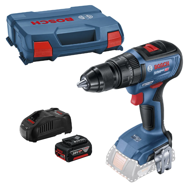 TALADRO PERCUTOR BOSCH GSB 18V-50 1 BATERIA 5AH Y MALETIN COLOR AZUL FRECUENCIA 0-460 / 0-1800 - 1