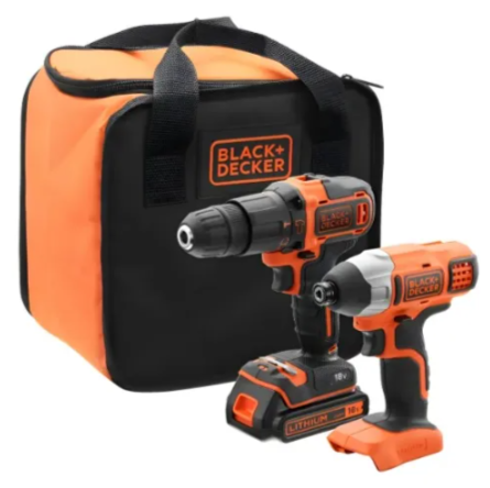 KIT TALADRO PERCUTOR + ATORNILLADOR 20V MAX. - BLACK+DECKER - 1