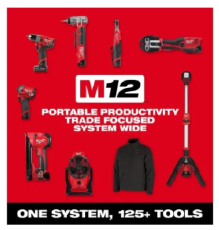 KIT MILWAUKEE M12 3494-23R TALADRO/CHICHARRA/IMPACTO C/2BAT - 3
