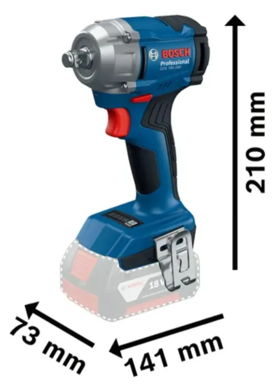 LLAVE DE IMPACTO SIN ESCOBILLAS GDS 18 V 350, SOLO PARA MAQUINAS BOSCH - 5