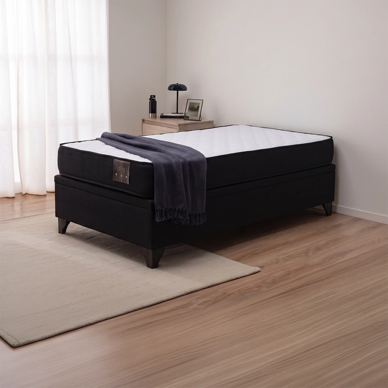 CAMA BAÚL 1,5 PLAZAS ATHENAS APERTURA VERTICAL negro - 1