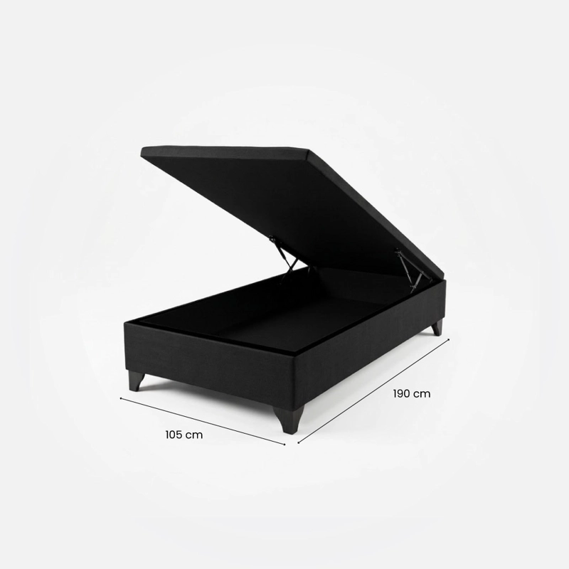 CAMA BAÚL 1,5 PLAZAS ATHENAS APERTURA VERTICAL negro - 4