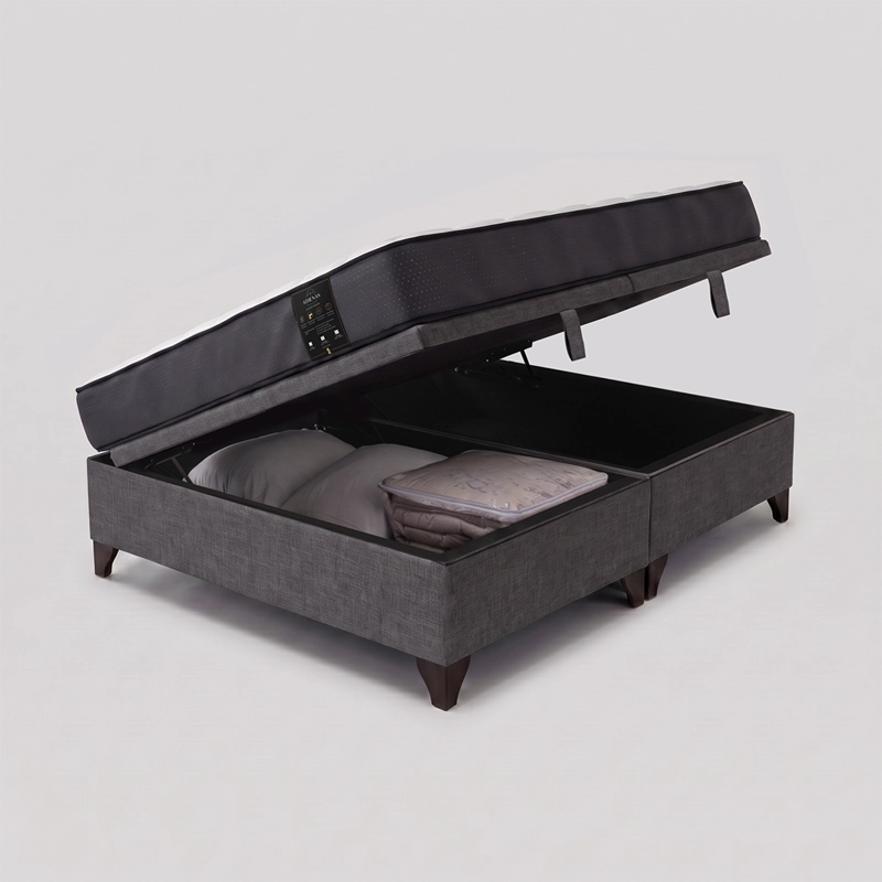 CAMA BAÚL 2 PLAZAS ATHENAS APERTURA HORIZONTAL Gris - 2