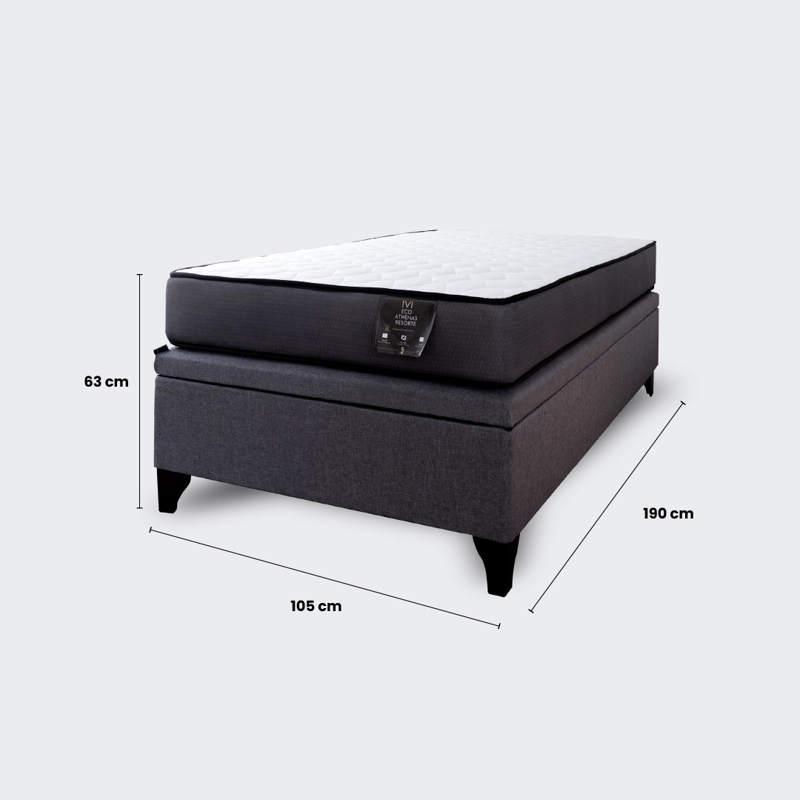 CAMA BAÚL 1,5 PLAZAS ATHENAS APERTURA HORIZONTAL Gris - 8