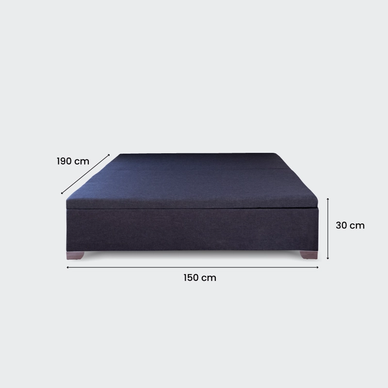 CAMA BAÚL 2 PLAZA COLOSAL CON RESPALDO TUBULAR NEGRO - 6