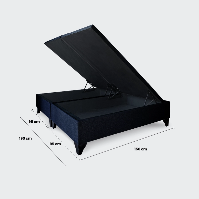 CAMA BAUL 2 PLAZA ATHENAS APERTURA HORIZONTAL NEGRO - 5