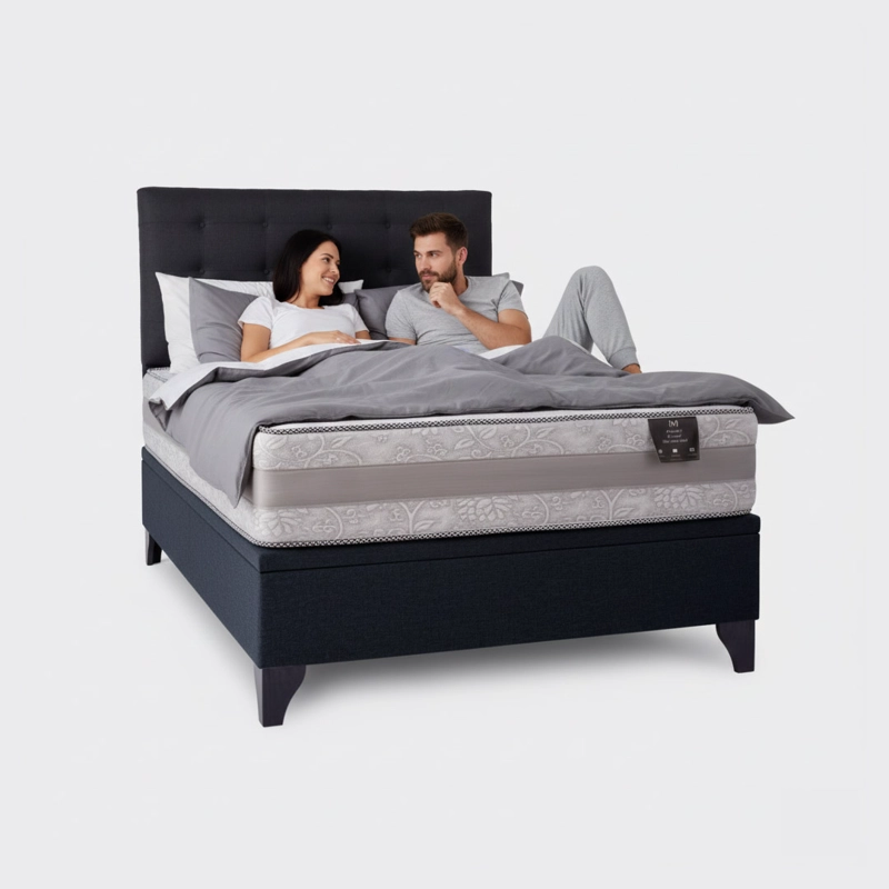 CAMA BAUL 2 PLAZAS COLOSAL APERTURA HORIZONTAL CON RESPALDO BOTONE NEGRO - 3