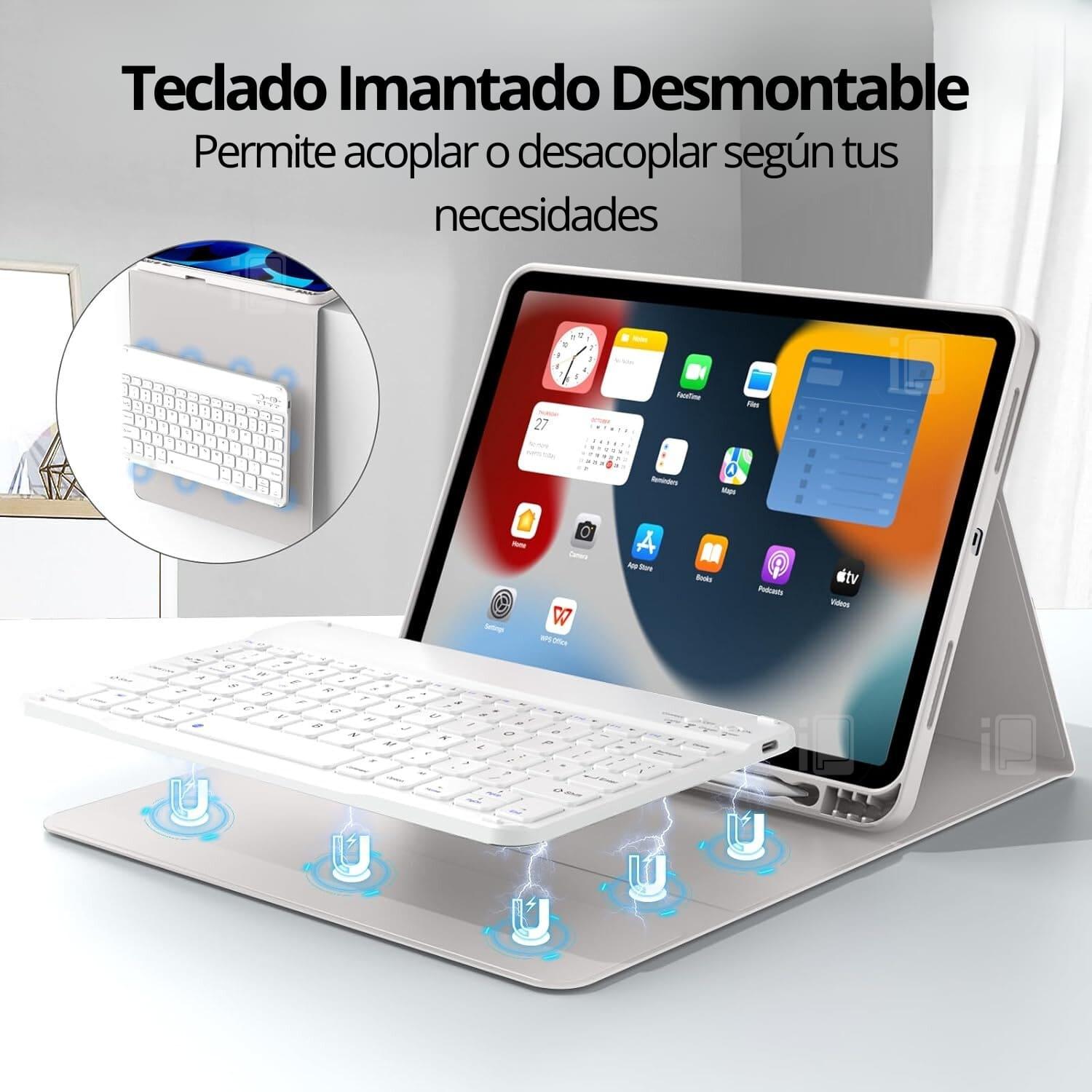 FUNDA TECLADO PARA IPAD AIR 11 M2 RANURA PEN CARGA MAGNÉTICA - 3