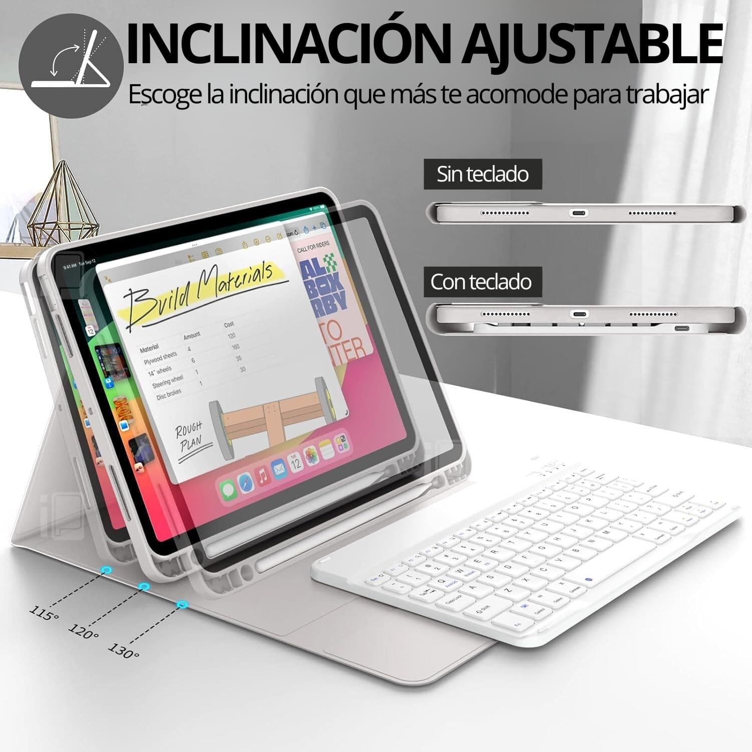 FUNDA TECLADO PARA IPAD AIR 11 M2 RANURA PEN CARGA MAGNÉTICA - 6