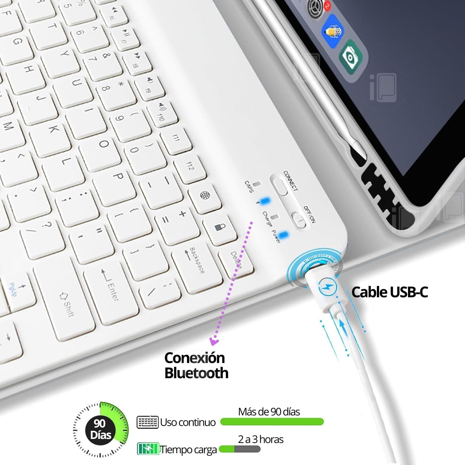 FUNDA TECLADO PARA IPAD AIR 11 M2 RANURA PEN CARGA MAGNÉTICA - 7