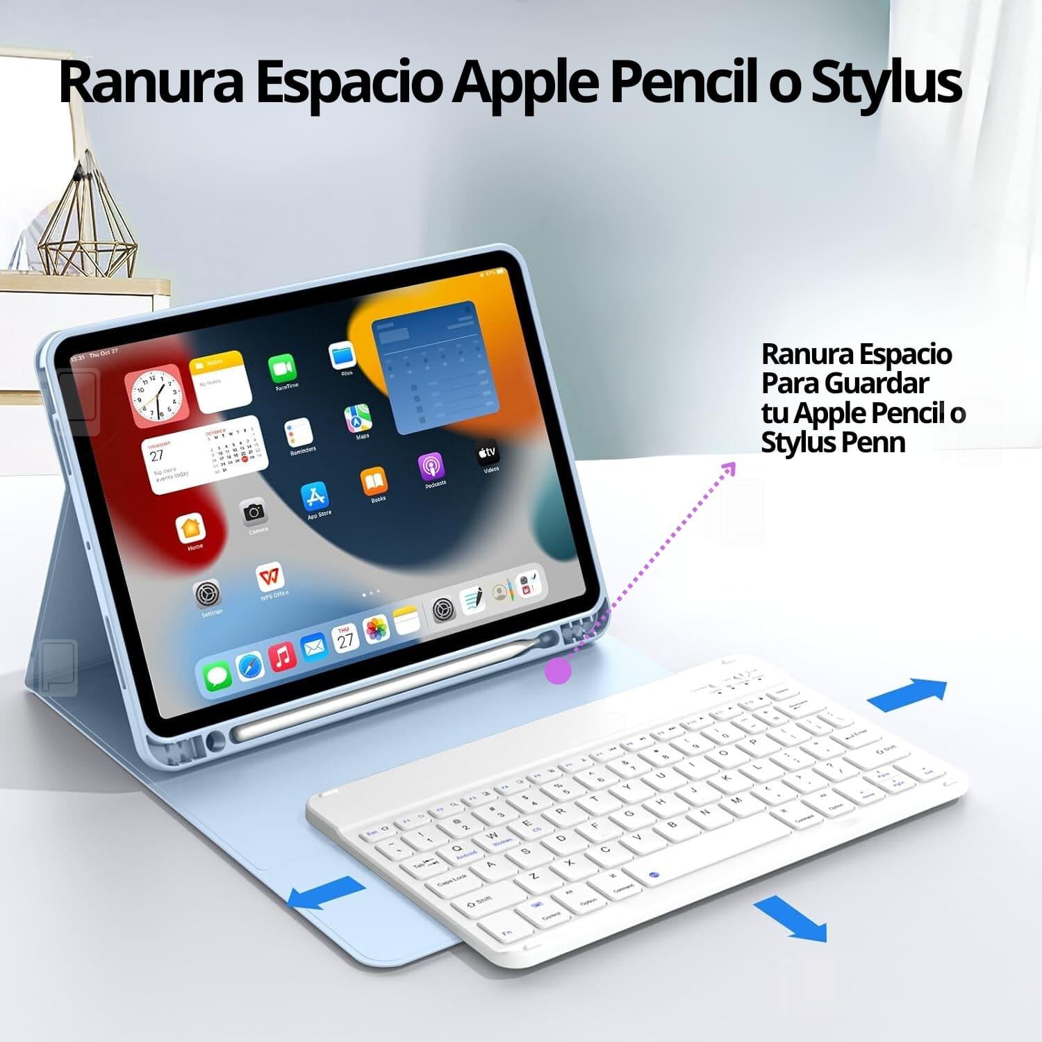 FUNDA TECLADO ESPAÑOL PARA IPAD 10 (10.9) CON RANURA LÁPIZ - 5