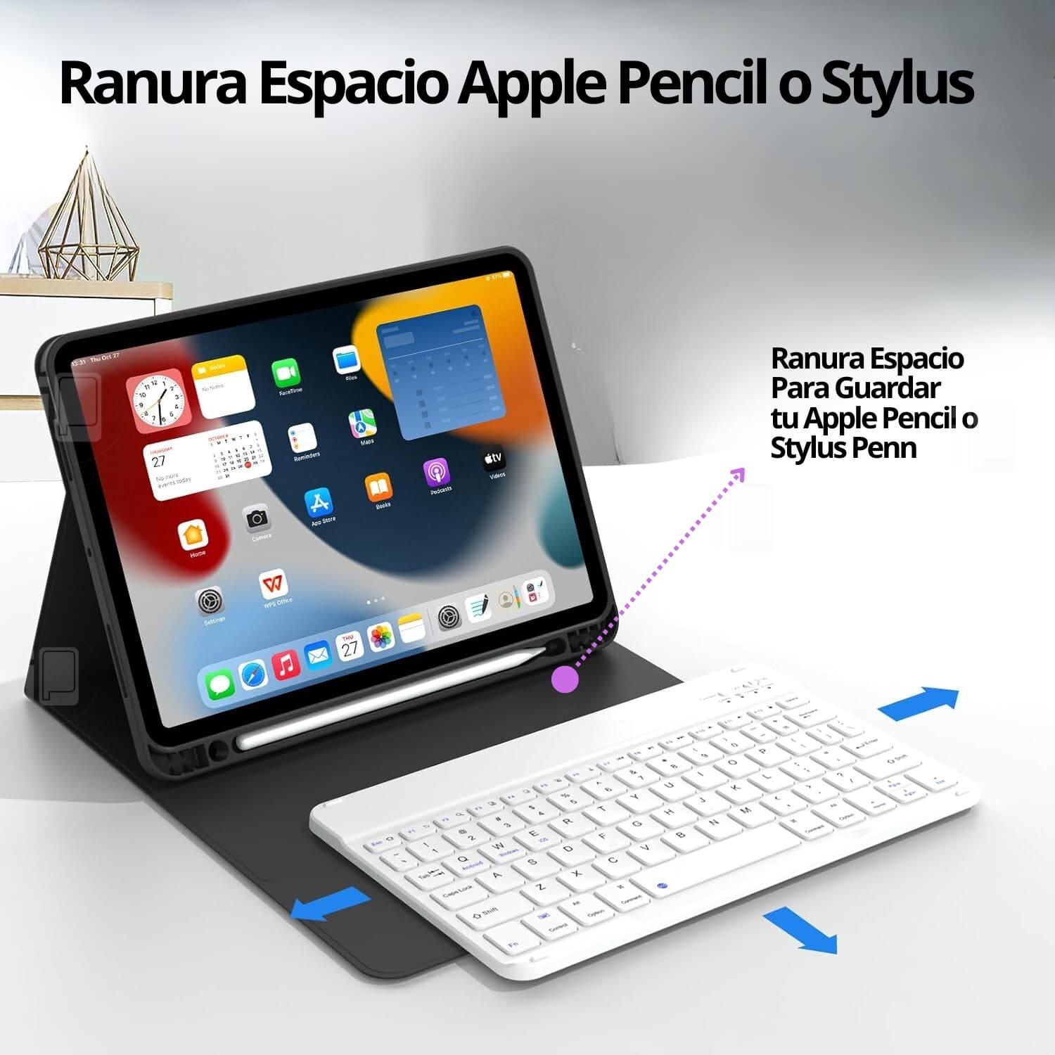 FUNDA TECLADO ESPAÑOL PARA IPAD 10 (10.9) CON RANURA LÁPIZ - 5