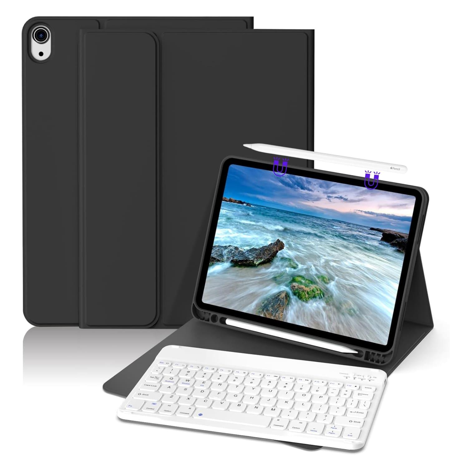 FUNDA TECLADO PARA IPAD AIR 10.9 (4 Y 5) RANURA LÁPIZ CARGA - 1