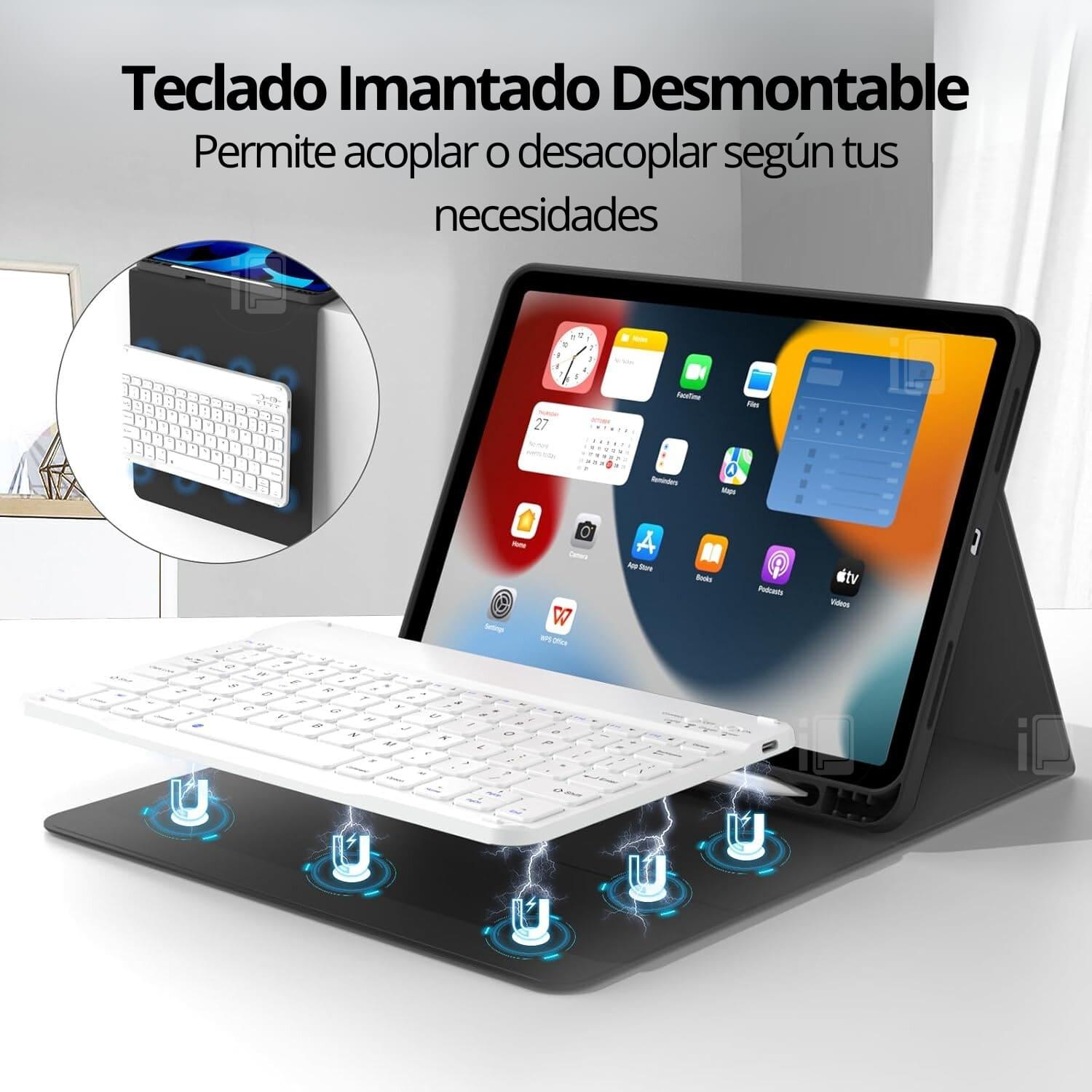 FUNDA TECLADO PARA IPAD AIR 10.9 (4 Y 5) RANURA LÁPIZ CARGA - 3