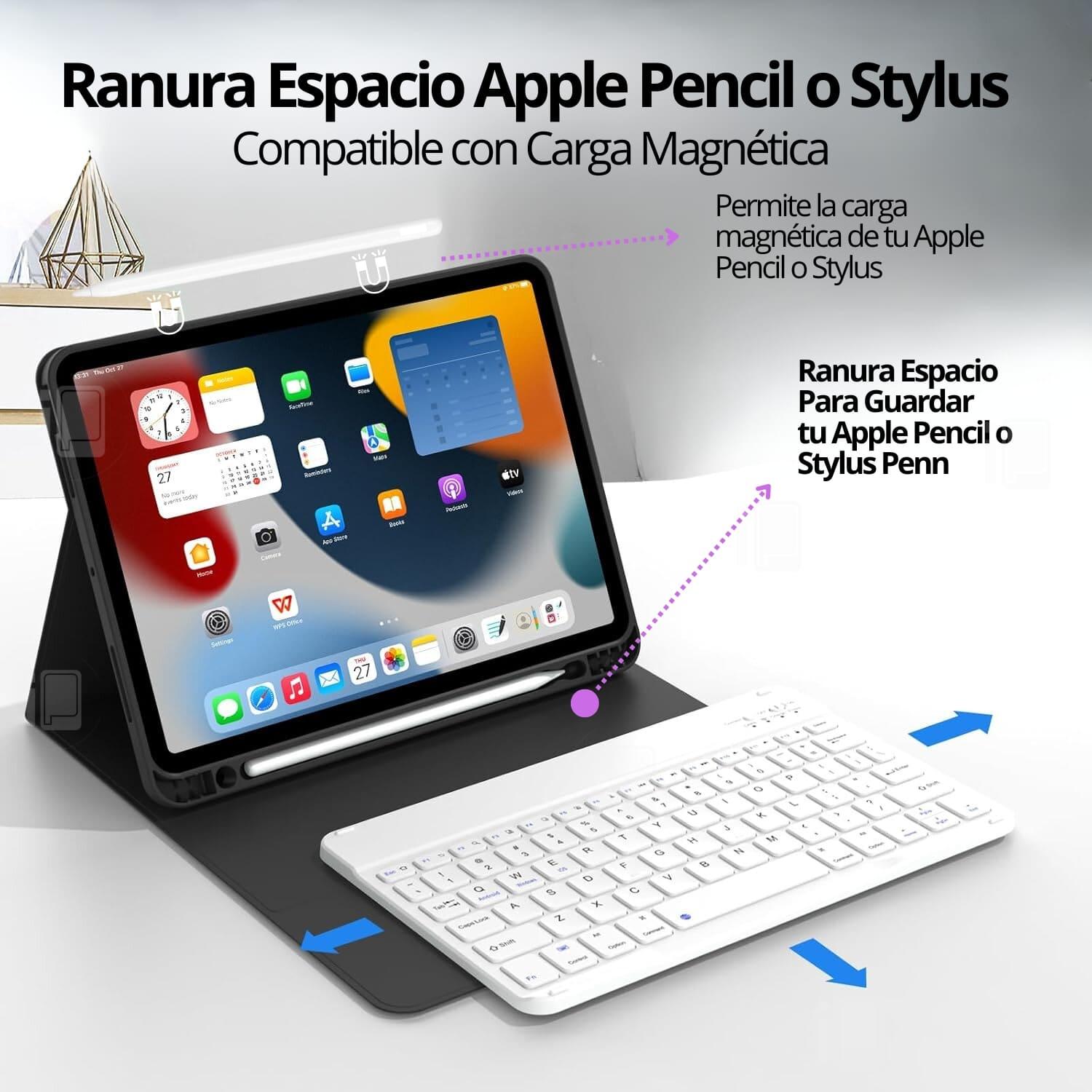FUNDA TECLADO PARA IPAD AIR 10.9 (4 Y 5) RANURA LÁPIZ CARGA - 5
