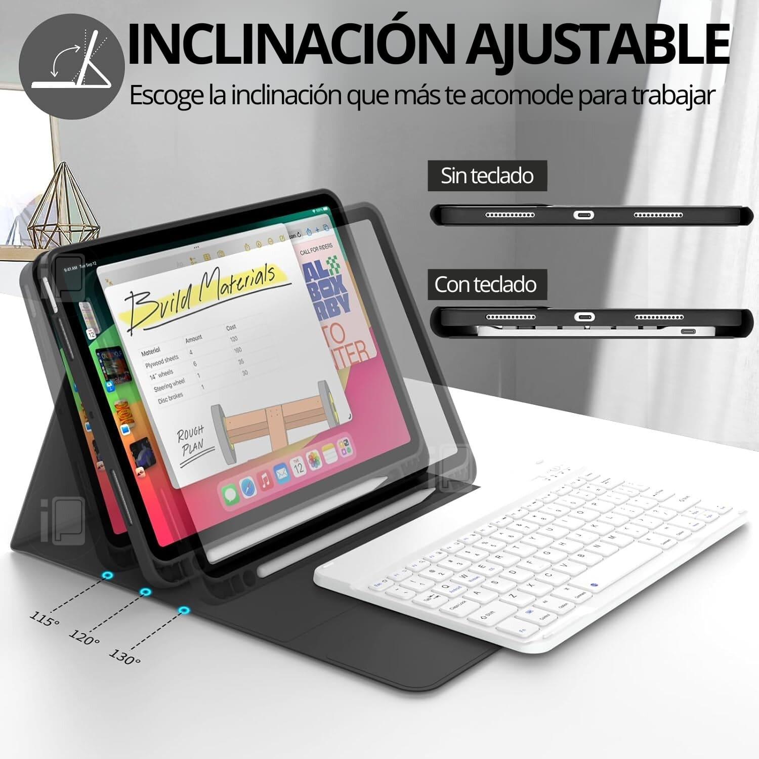FUNDA TECLADO PARA IPAD AIR 10.9 (4 Y 5) RANURA LÁPIZ CARGA - 6