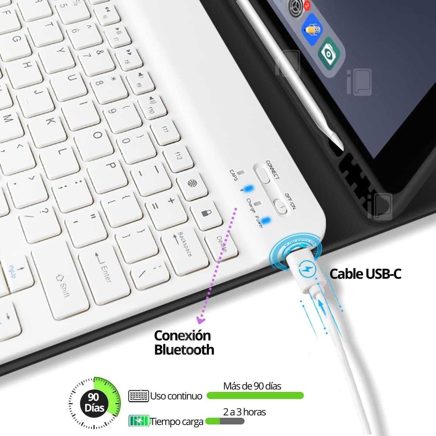 FUNDA TECLADO PARA IPAD AIR 10.9 (4 Y 5) RANURA LÁPIZ CARGA - 7