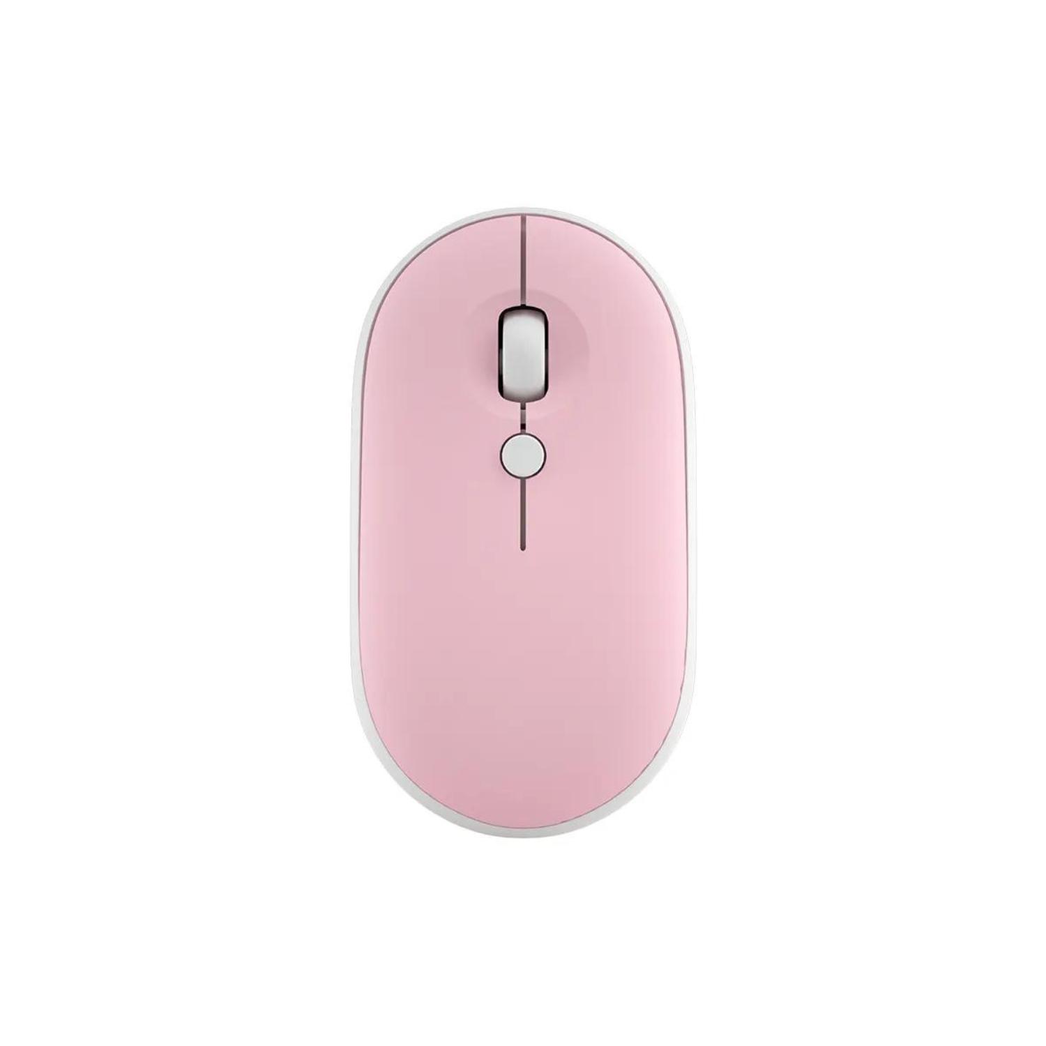 MOUSE BLUETOOTH DOBLE CONEXION RECARGABLE PARA IPAD/PC/CEL Rosa
