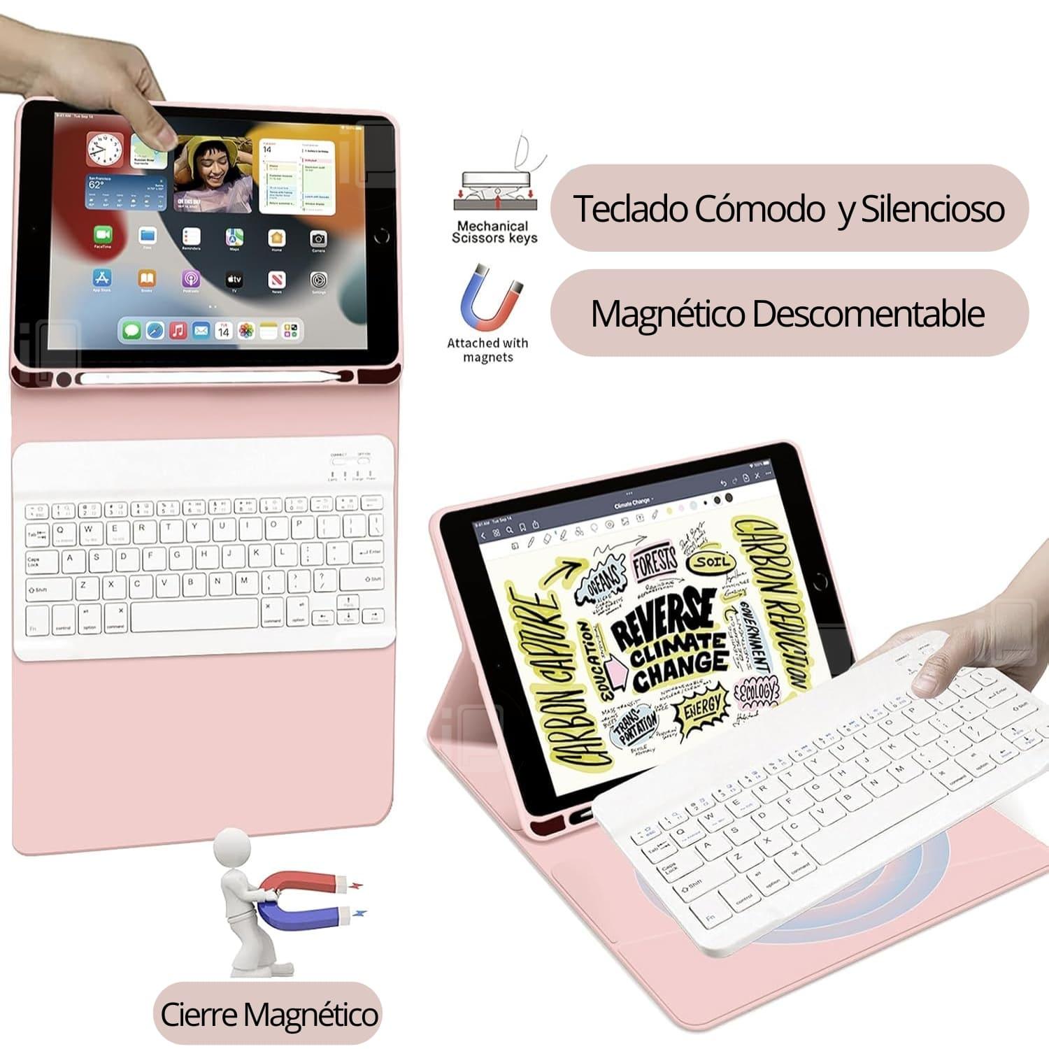 FUNDA TECLADO ESPAÑOL PARA IPAD 9 (10.2) CON RANURA LÁPIZ - 3