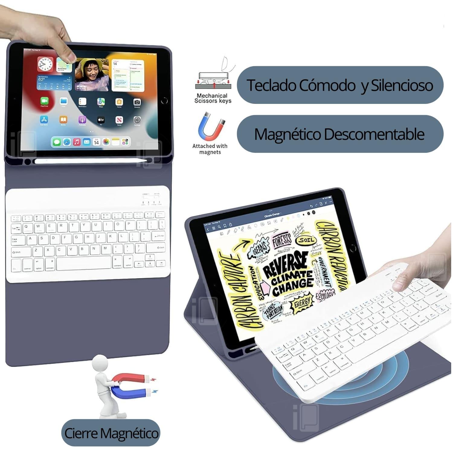 FUNDA TECLADO ESPAÑOL PARA IPAD 9 (10.2) CON RANURA LÁPIZ - 3