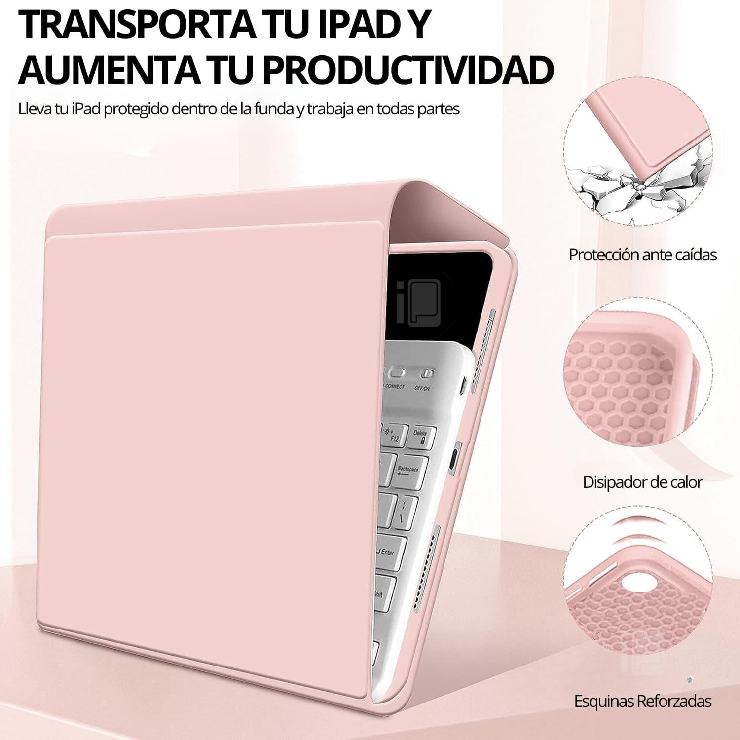 FUNDA TECLADO ESPAÑOL PARA IPAD 9 (10.2) CON RANURA LÁPIZ - 5