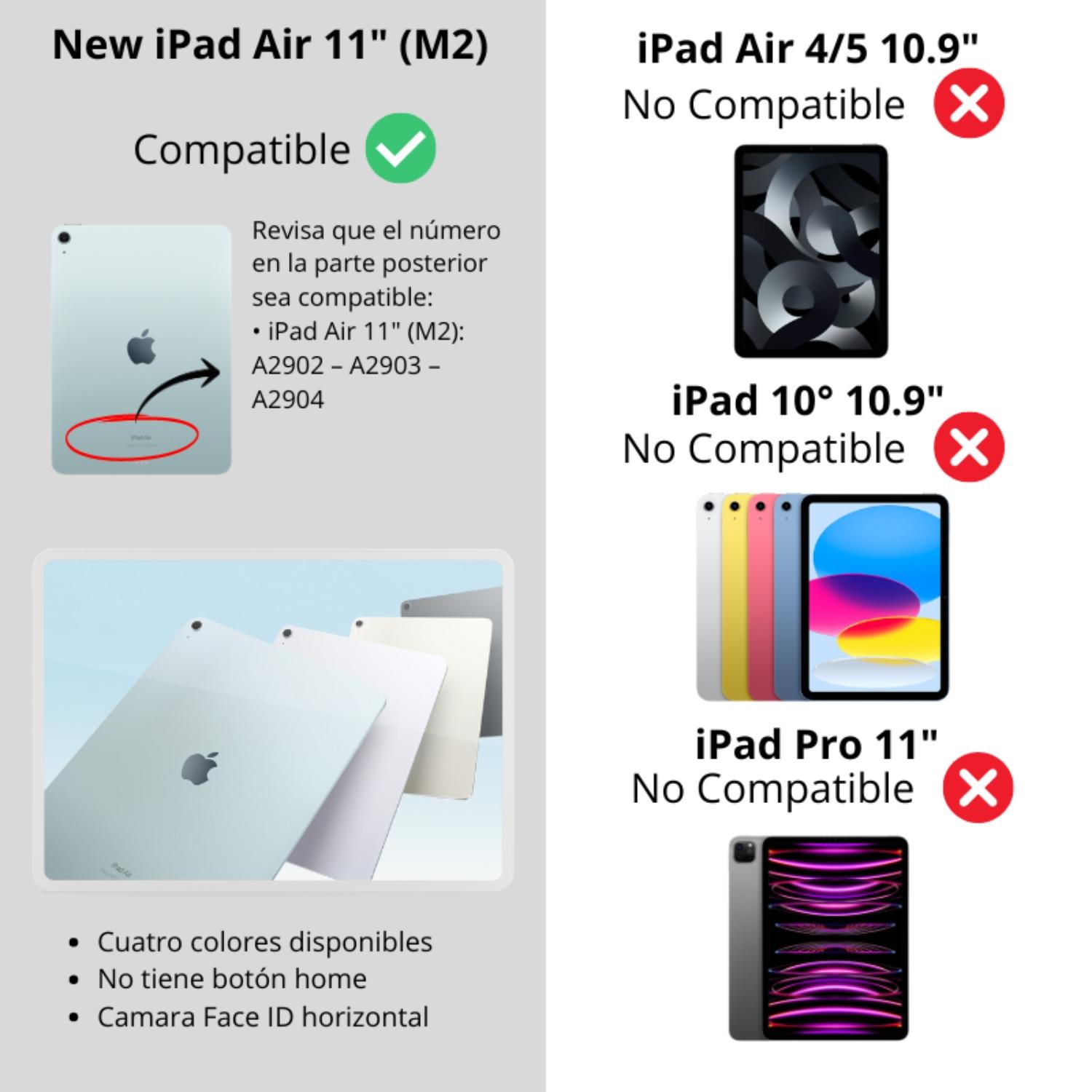 FUNDA PARA IPAD AIR 11 (M2) RANURA LÁPIZ CARGA MAGNÉTICA - 6