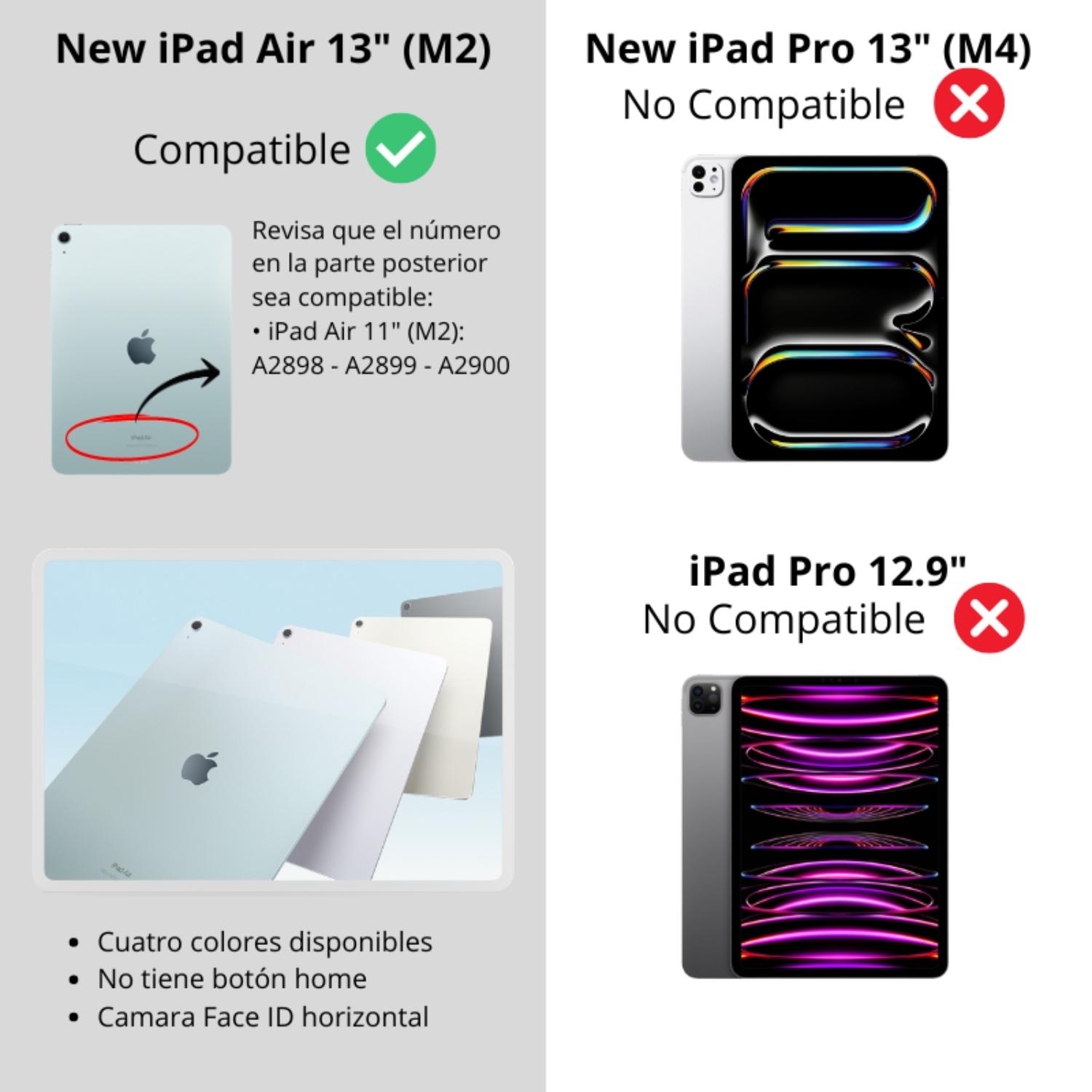 FUNDA PARA IPAD AIR 13 (M2) RANURA LÁPIZ CARGA MAGNÉTICA - 6