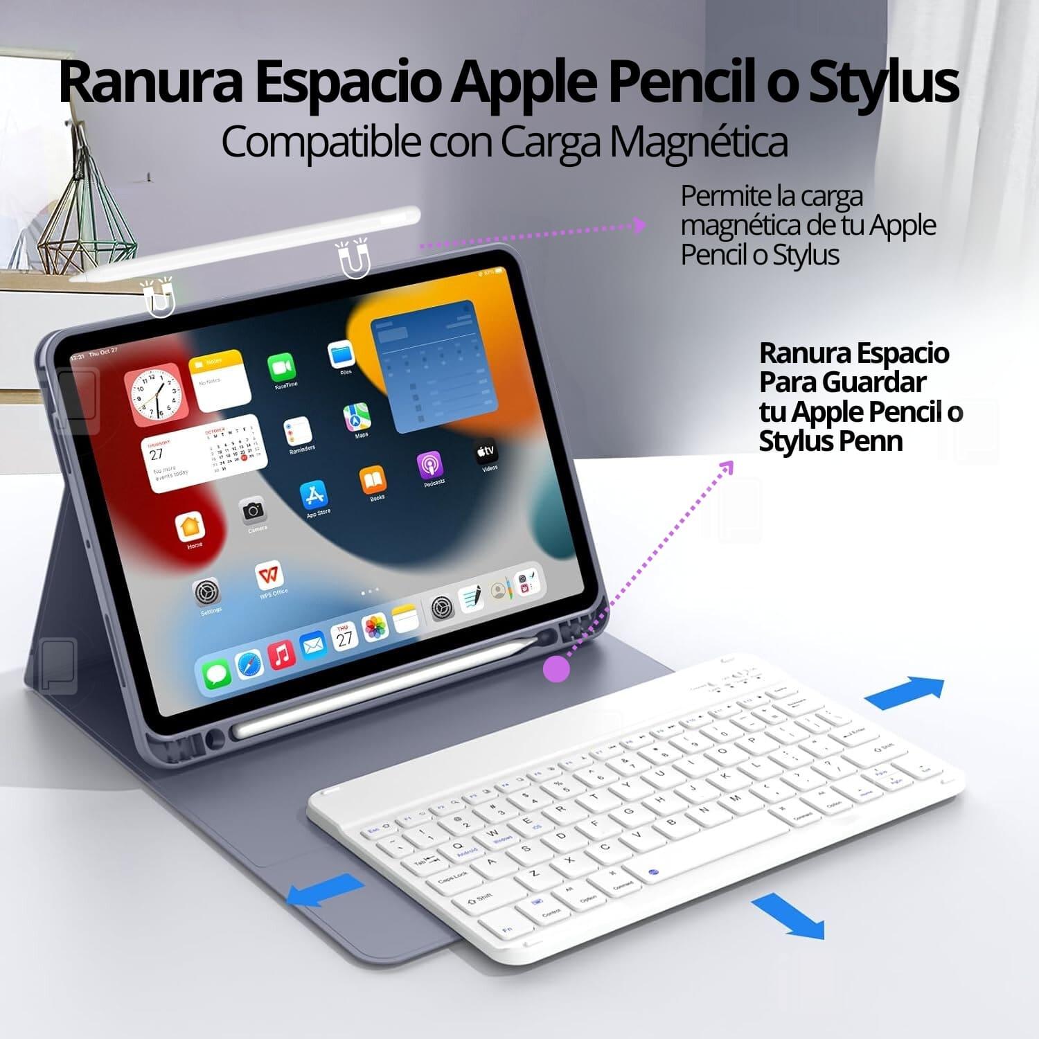 FUNDA TECLADO PARA IPAD PRO 11 PROCESADOR M1/M2 RANURA LÁPIZ - 4