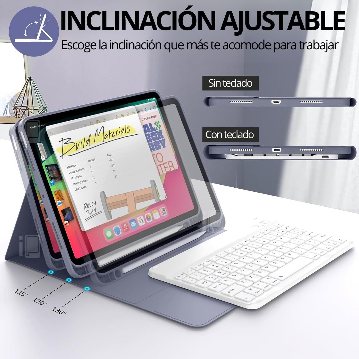 FUNDA TECLADO PARA IPAD PRO 11 PROCESADOR M1/M2 RANURA LÁPIZ - 5