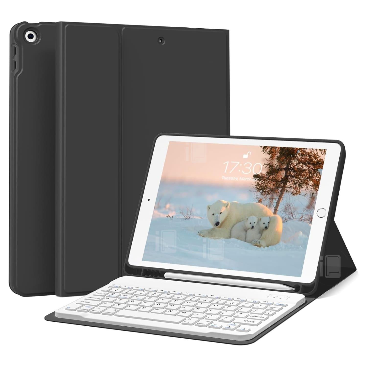 FUNDA TECLADO ESPAÑOL PARA IPAD 9.7 (5 Y 6) CON RANURA LÁPIZ - 1