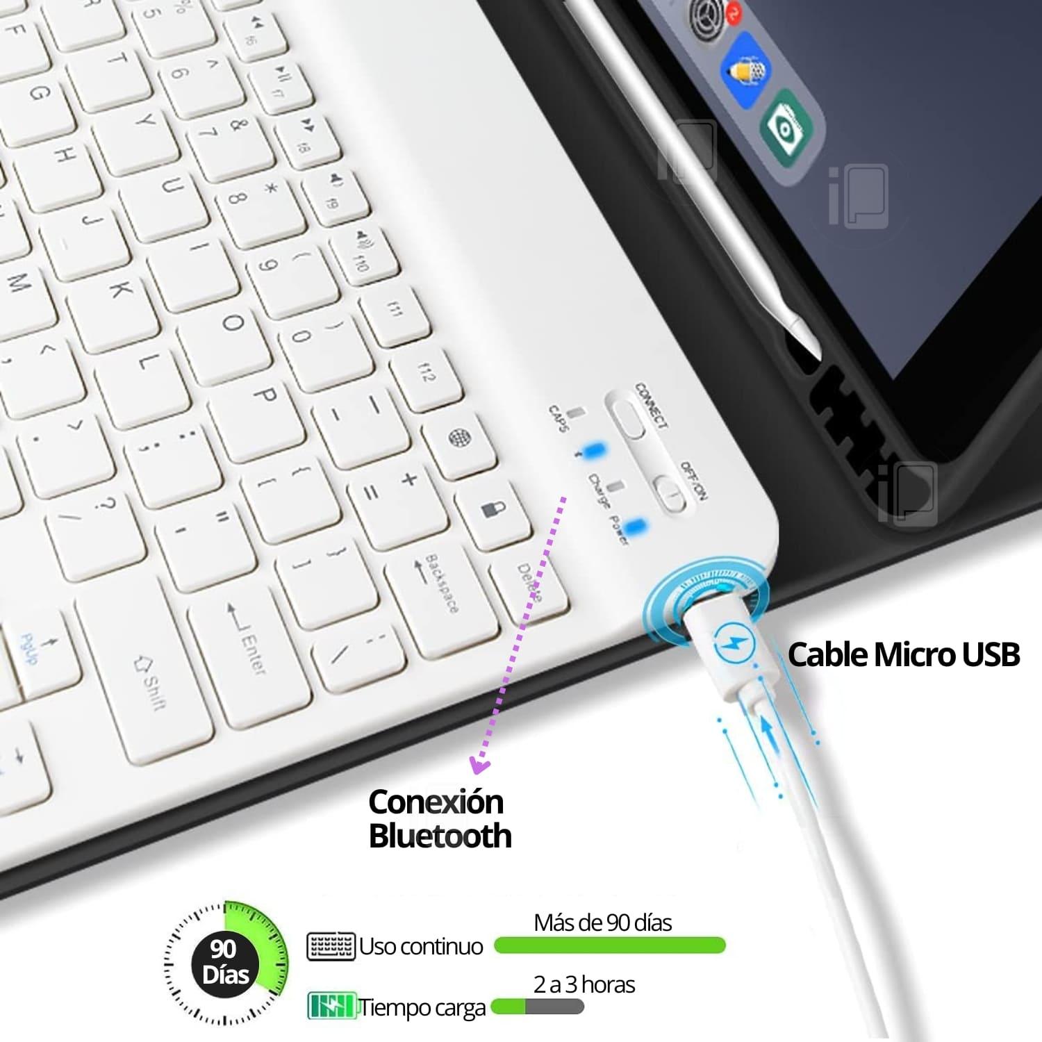 FUNDA TECLADO ESPAÑOL PARA IPAD 9.7 (5 Y 6) CON RANURA LÁPIZ - 4