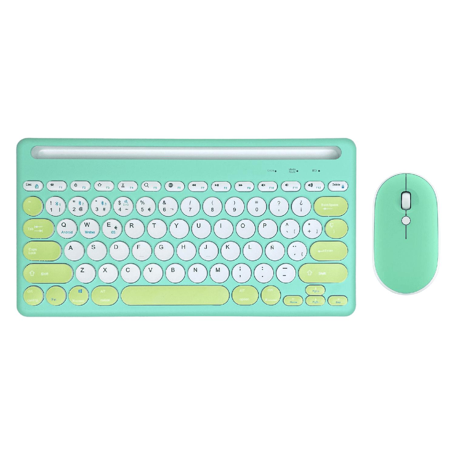 KIT MOUSE Y TECLADO BLUETOOTH TRIPLE CONEXIÓN ESPAÑOL - 1