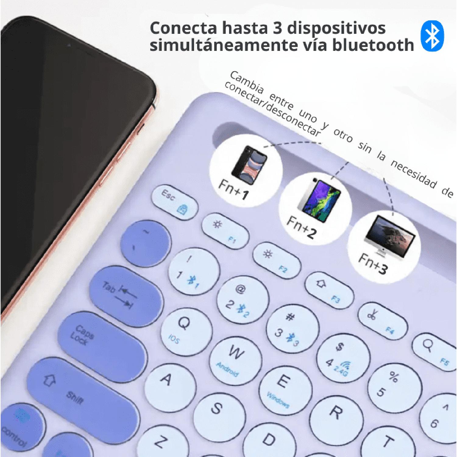 KIT MOUSE Y TECLADO BLUETOOTH TRIPLE CONEXIÓN ESPAÑOL - 3