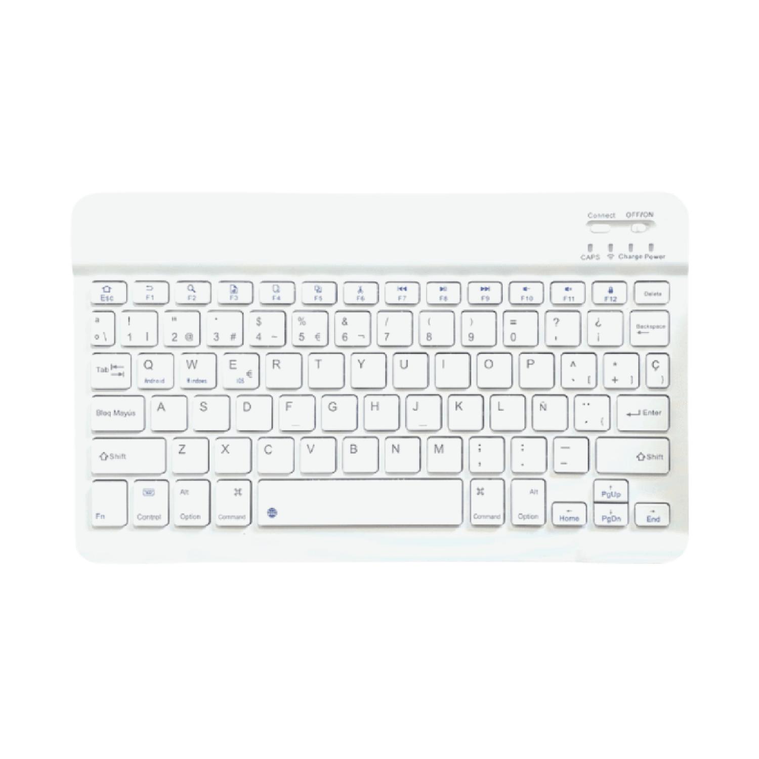 TECLADO TOUCHPAD BLUETOOTH EN COLOR BLANCO RECARGABLE EN ESPAÑOL - 1