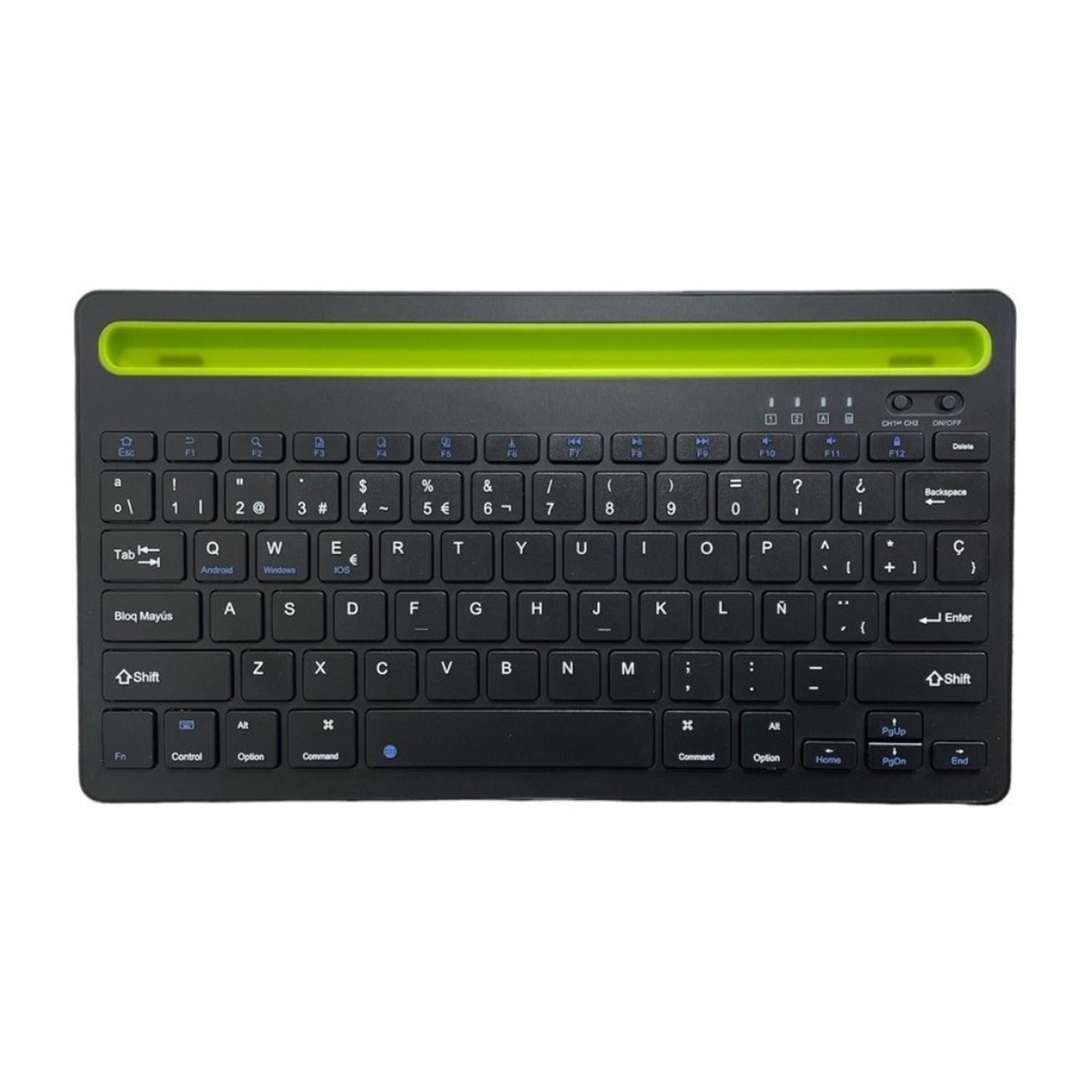 TECLADO BLUETOOTH DOBLE CONEXIÓN ESPAÑOL RANURA TABLET/CEL - 1