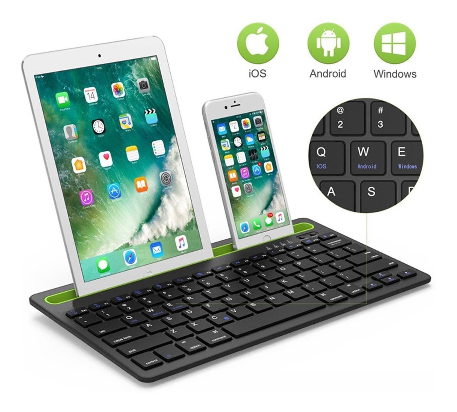 TECLADO BLUETOOTH DOBLE CONEXIÓN ESPAÑOL RANURA TABLET/CEL - 5