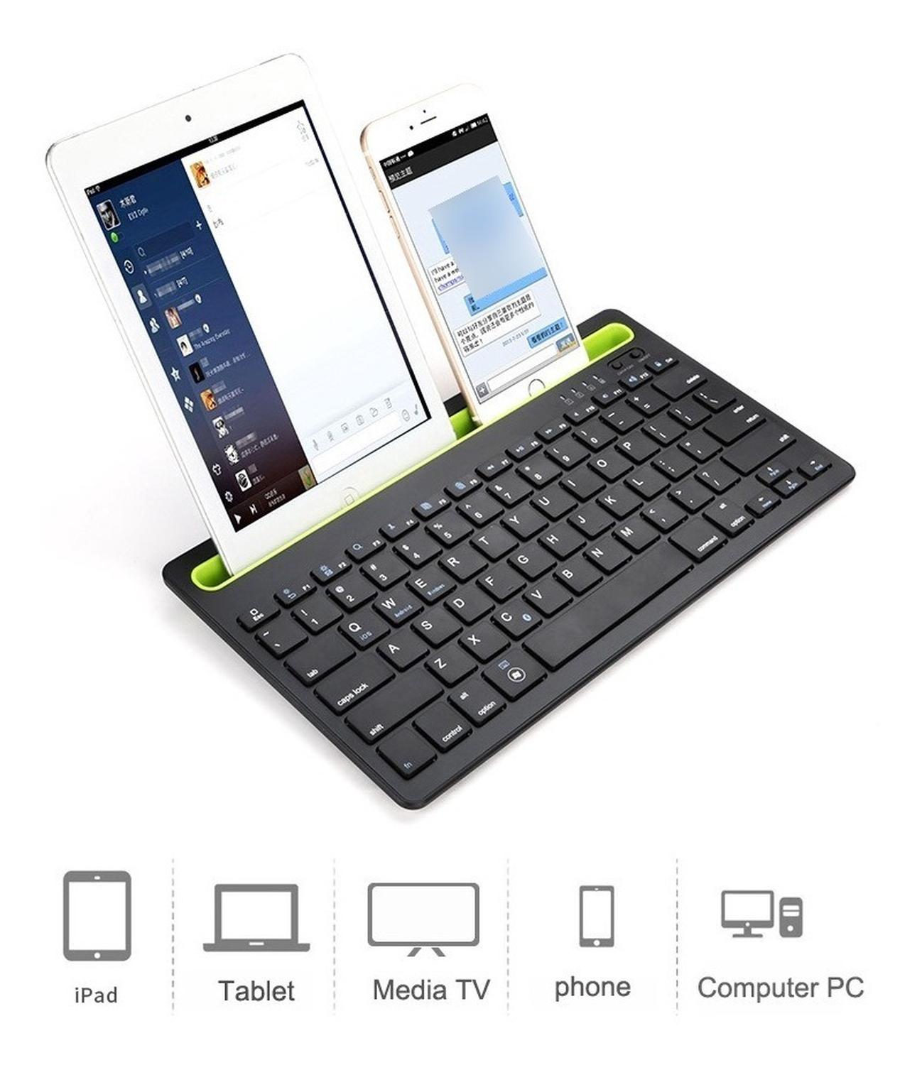 TECLADO BLUETOOTH DOBLE CONEXIÓN ESPAÑOL RANURA TABLET/CEL - 6